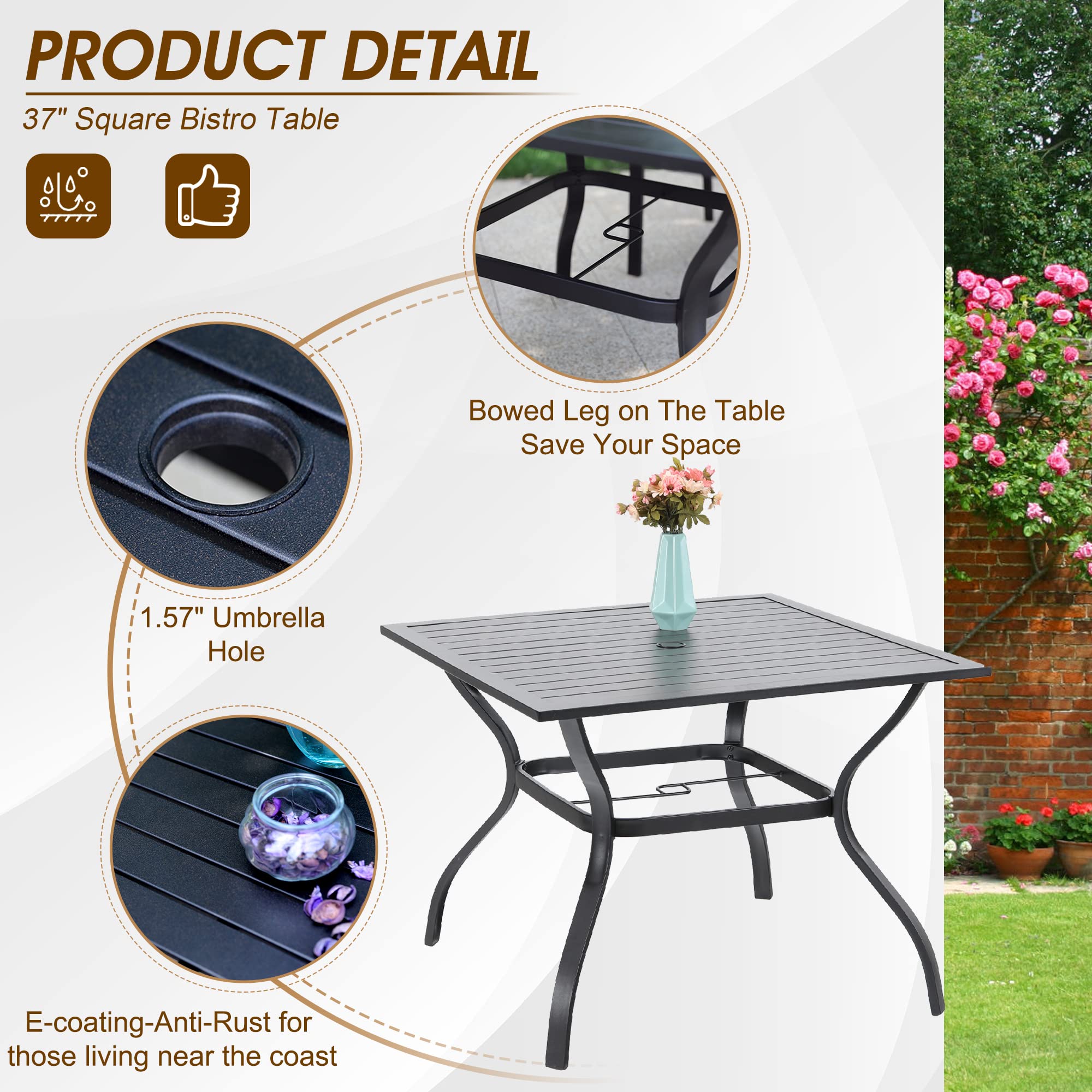 PHI VILLA 5-Piece Outdoor Dining Set - 37