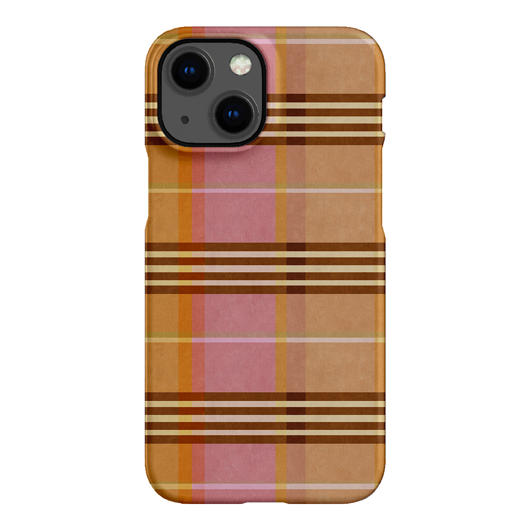 Peachy Plaid Phone Case for iPhone 15/14/13/12/11 Pro Max - Cute Tartan Pattern Protective Cover with Shockproof Design - Perfect for Everyday Use, Travel & Fashion Accessories