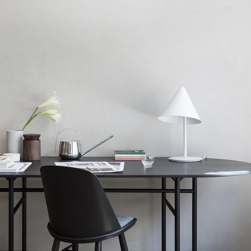 PRE ORDER AUDO CPH Snaregade Oval Dining Table - Black Steel Frame & Charcoal Linoleum Top | Modern Scandinavian Design for Dining Room & Open-Plan Living Spaces