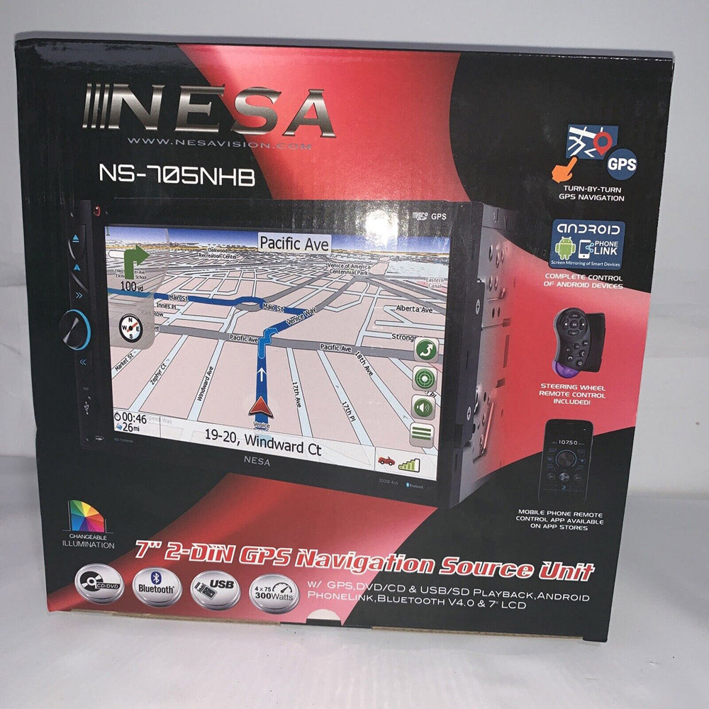 NESA NS 705NHB 7 Inch Car GPS Navigation System with Bluetooth 4.0, Android Auto & Phone Link - Perfect for Road Trips, Commuting and Truck Driving