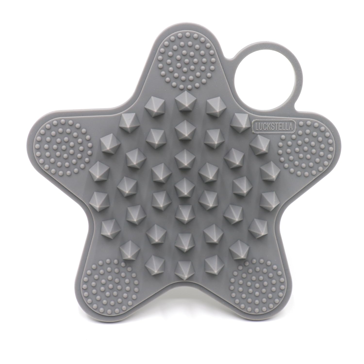 LUCKSTELLA Silicone Shower Brush - Scalp Massager & Shampoo Brush for Hair Care, Facial Cleansing & Exfoliating - 100% Soft Silicone (Silver-Gray) - Perfect for Relaxing Scalp Massage & Gentle Skin Exfoliation in Bath or Shower