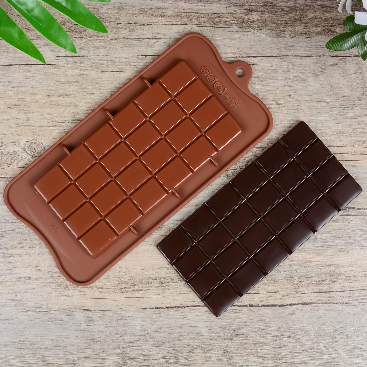 Silicone Chocolate Bar Mold Set of 4 - Break Apart Candy & Protein Bar Molds for Homemade Chocolate, Energy Bars - Perfect for Baking, Candy Making, and DIY Treats at Home