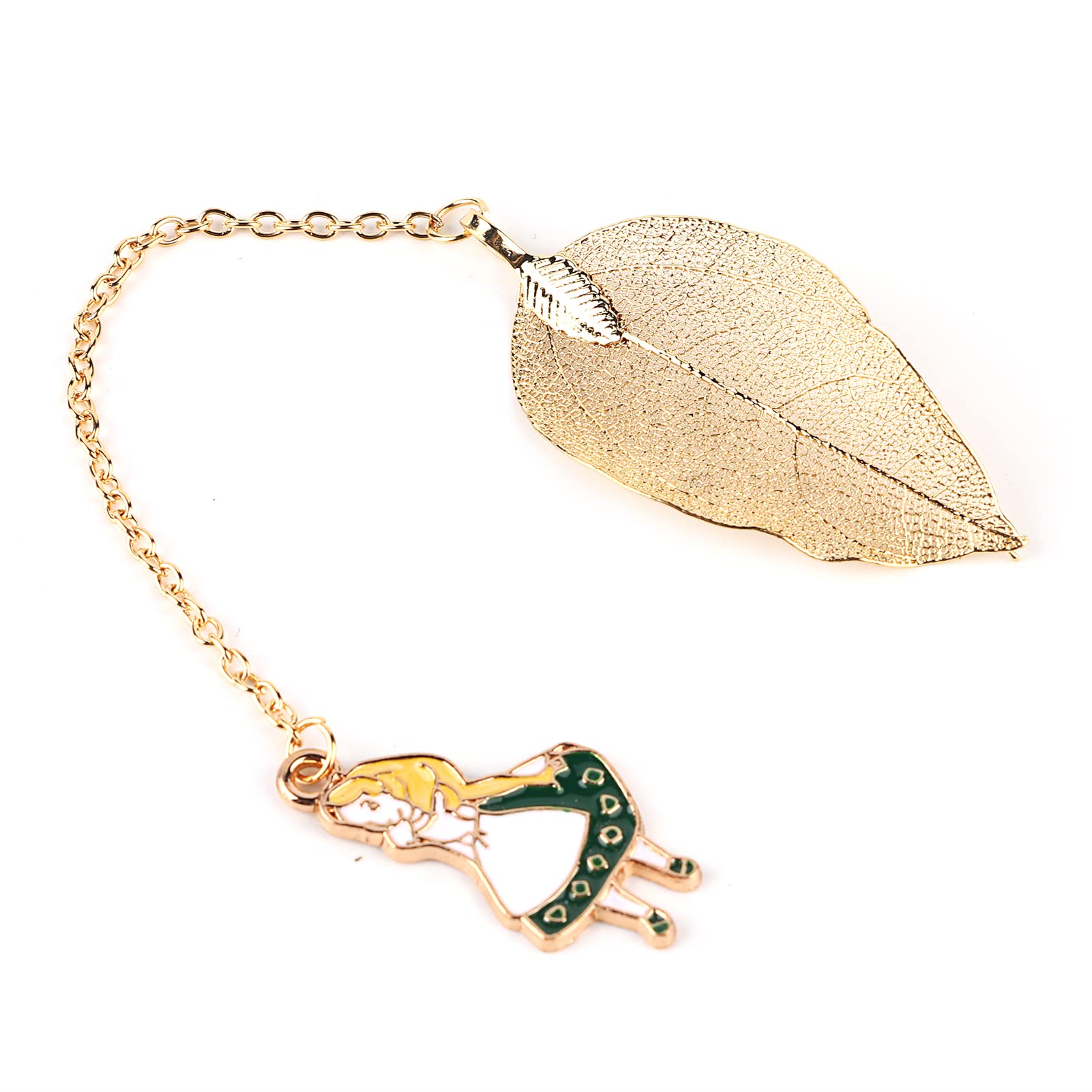 Elegant Metal Bookmark with Feather & Cute Pendant - Perfect Gift for Book Lovers (Alice/Rabbit/Clock Design) - Ideal for Christmas, Birthday Gifts & Reading Accessories