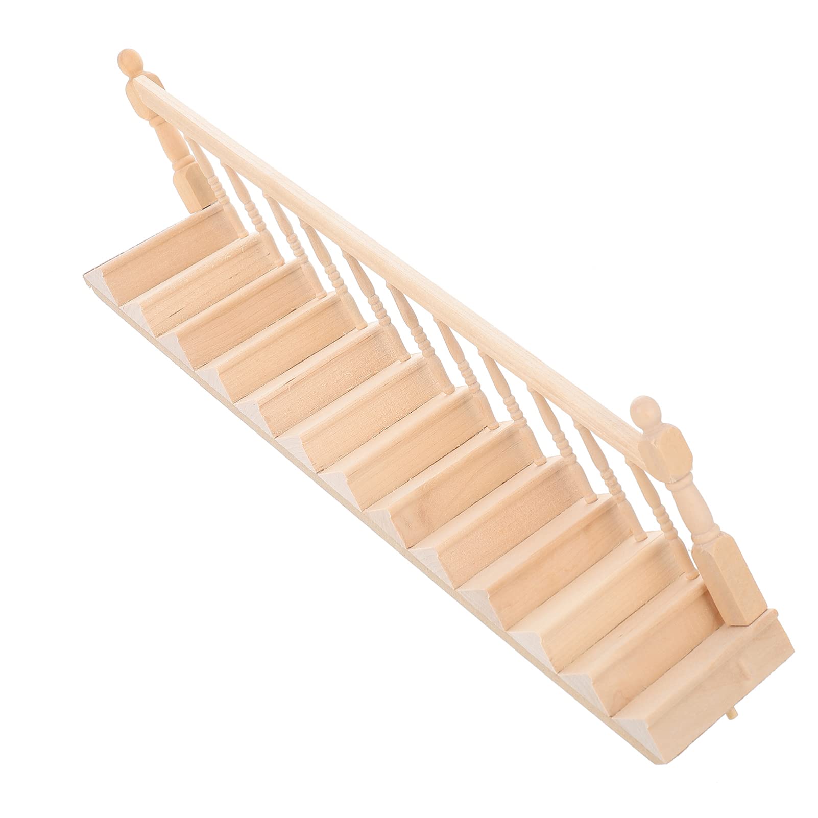 Miniature Wooden Stair Dollhouse Furniture - DIY Handrail Staircase Steps for Dollhouse & Micro Landscape Decor | Perfect for DIY Miniature House Projects, Fairy Garden Displays & Model Train Scenes