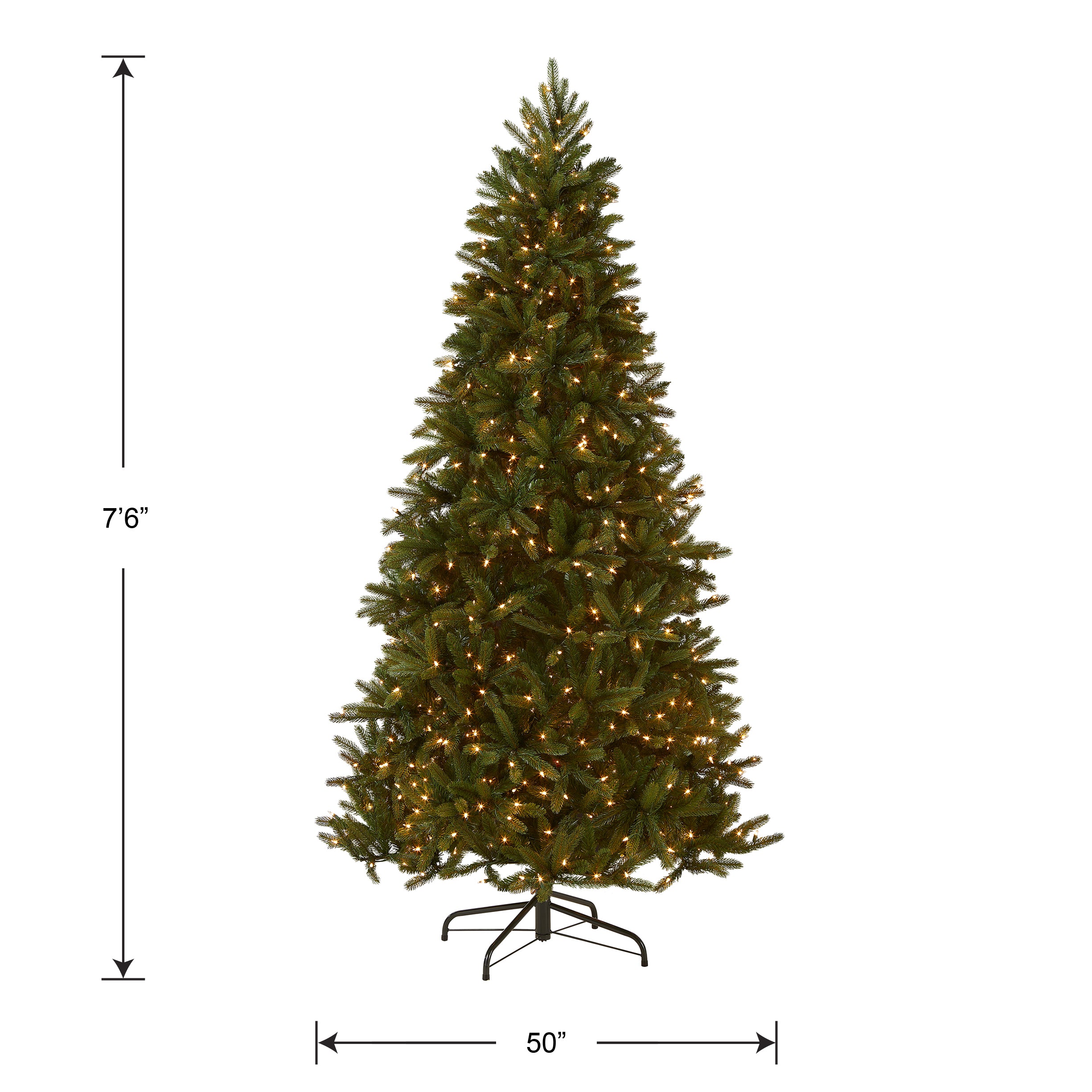 7.5 ft Pre-Lit Grande Fir Artificial Christmas Tree with Clear Lights - Perfect for Living Room, Office, and Holiday Decorations