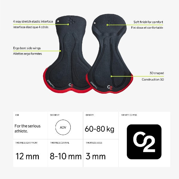 Craft ADV Gravel Bib Shorts for Men - Cycling Padded Shorts with Comfortable Chamois for Mountain & Road Biking | Perfect for Gravel Riding, Endurance Training & Long-Distance Cycling