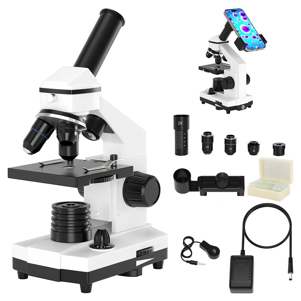 100X-2000X High Power Compound Microscope with Prepared Slides - Perfect for Kids, Students & School Science Labs | Ideal for Biology, Botany & Lab Experiments