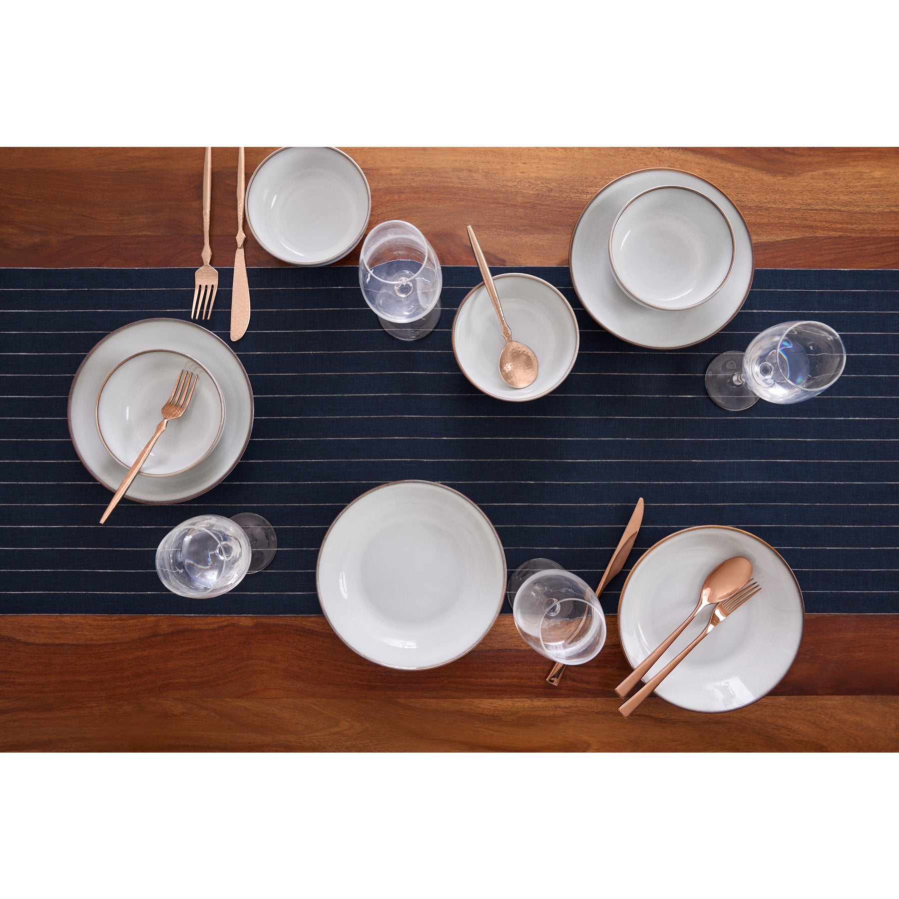 Elegant Pinstripe Table Runner - 16 Inch & 18 Inch Wide Options for Dining Table Decor | Perfect for Weddings, Parties & Holiday Tablescapes
