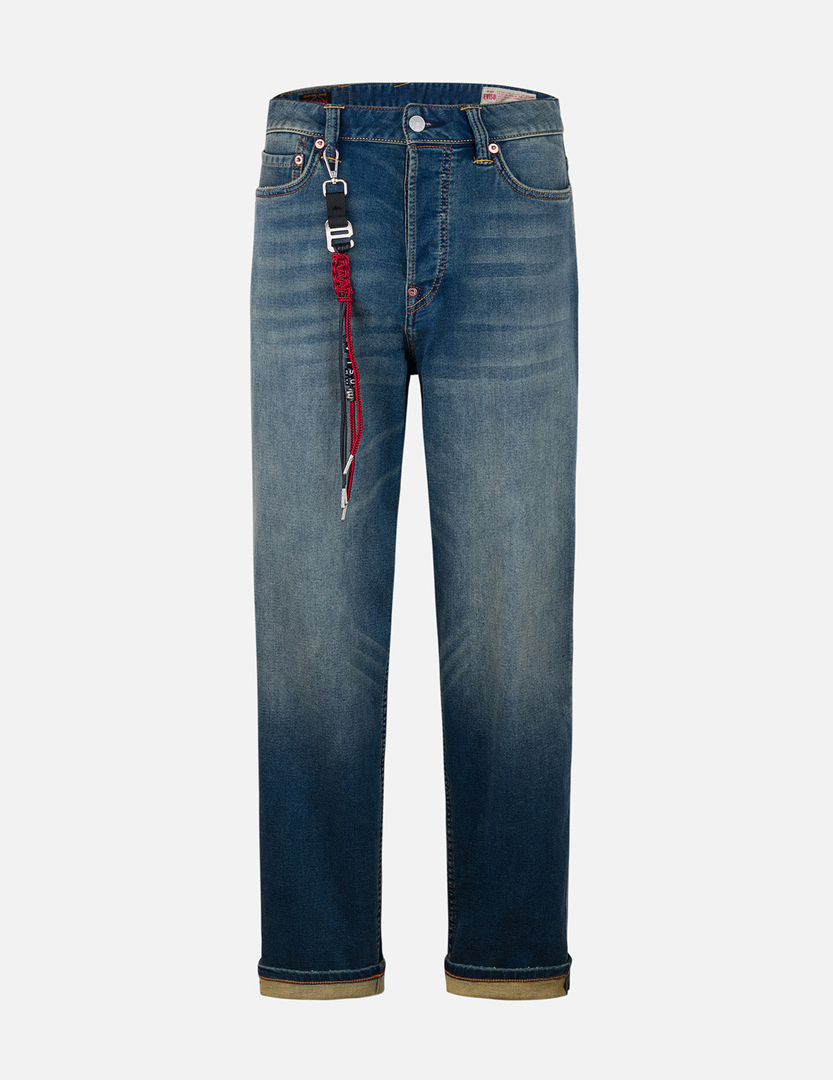 Handwoven Seagull Embroidery Lanyard Relaxed Straight Fit Jeans #2030 - Perfect for Casual Wear, Outdoor Activities & Everyday Fashion