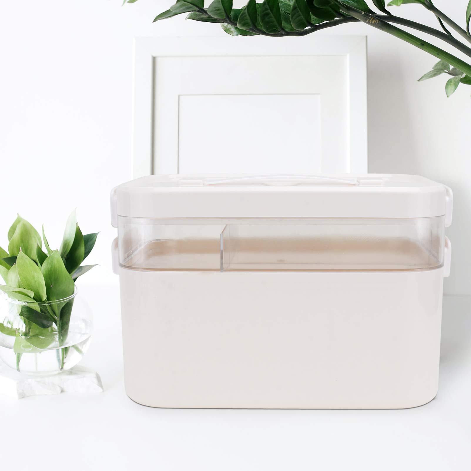1pc Portable Double Box Medical Case - Durable Medicine Storage Organizer for Travel, Home, and Emergency First Aid Kits