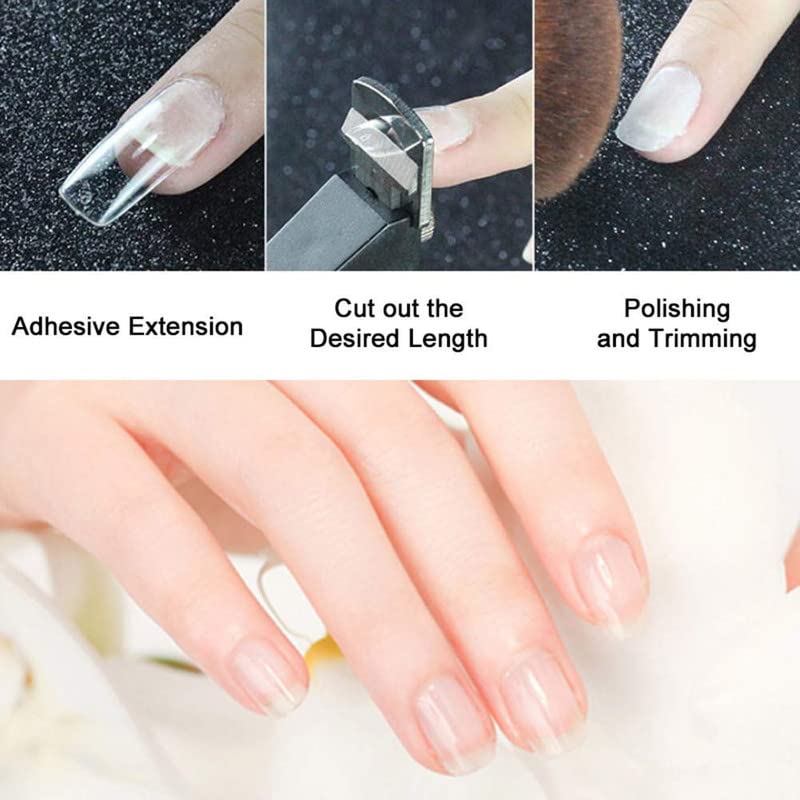 FAMEZA 100Pcs Natural False Nails Kit with Nail Glue & Cutter - Acrylic Press On Nails for Manicure, White Artificial Nails for Women - Perfect for Parties, Weddings & Daily Nail Art