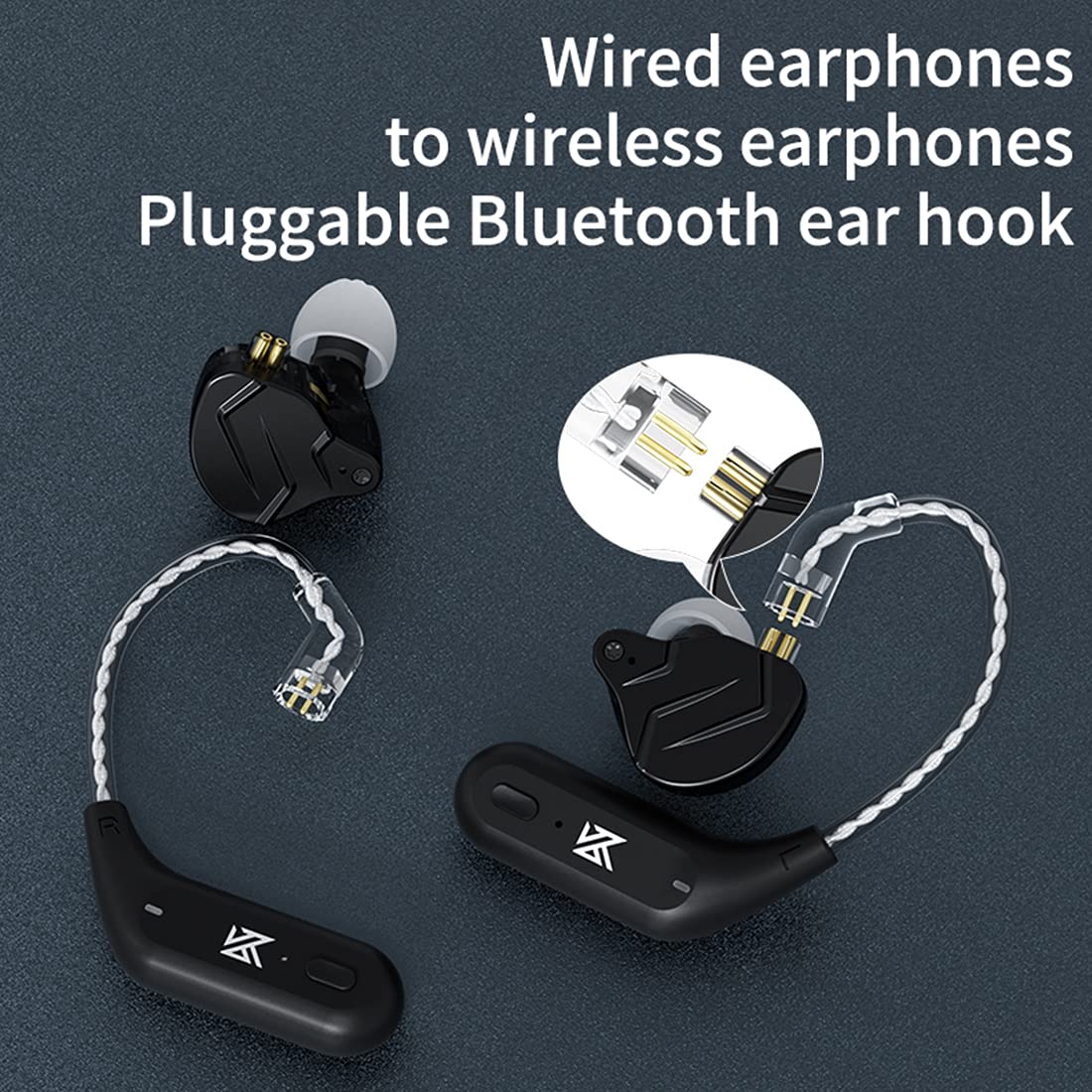 KZ AS16 PRO & KZ AZ09 Bluetooth Module - Wireless/Wired Switchable In-Ear Monitors for Gym, Travel & Work | High-Fidelity Audio Earphones with Detachable Cable