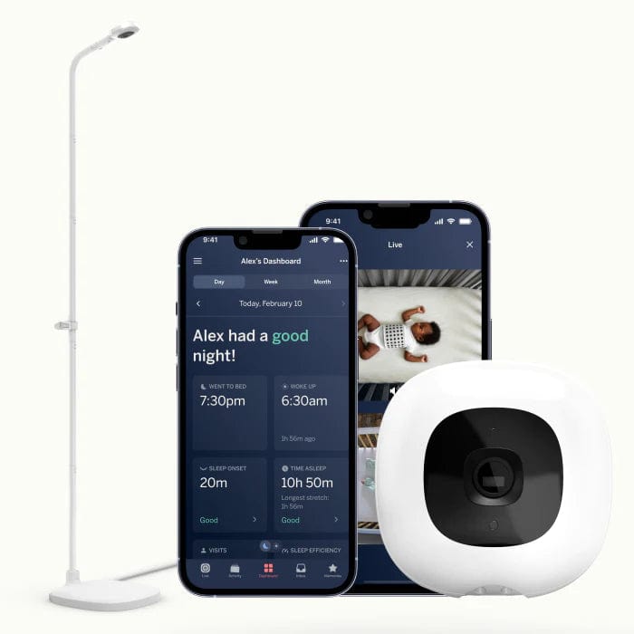 Nanit Pro Smart Baby Monitor Camera with Floor Stand - HD Video, Night Vision & Sleep Tracking for Nursery & Baby Room Safety