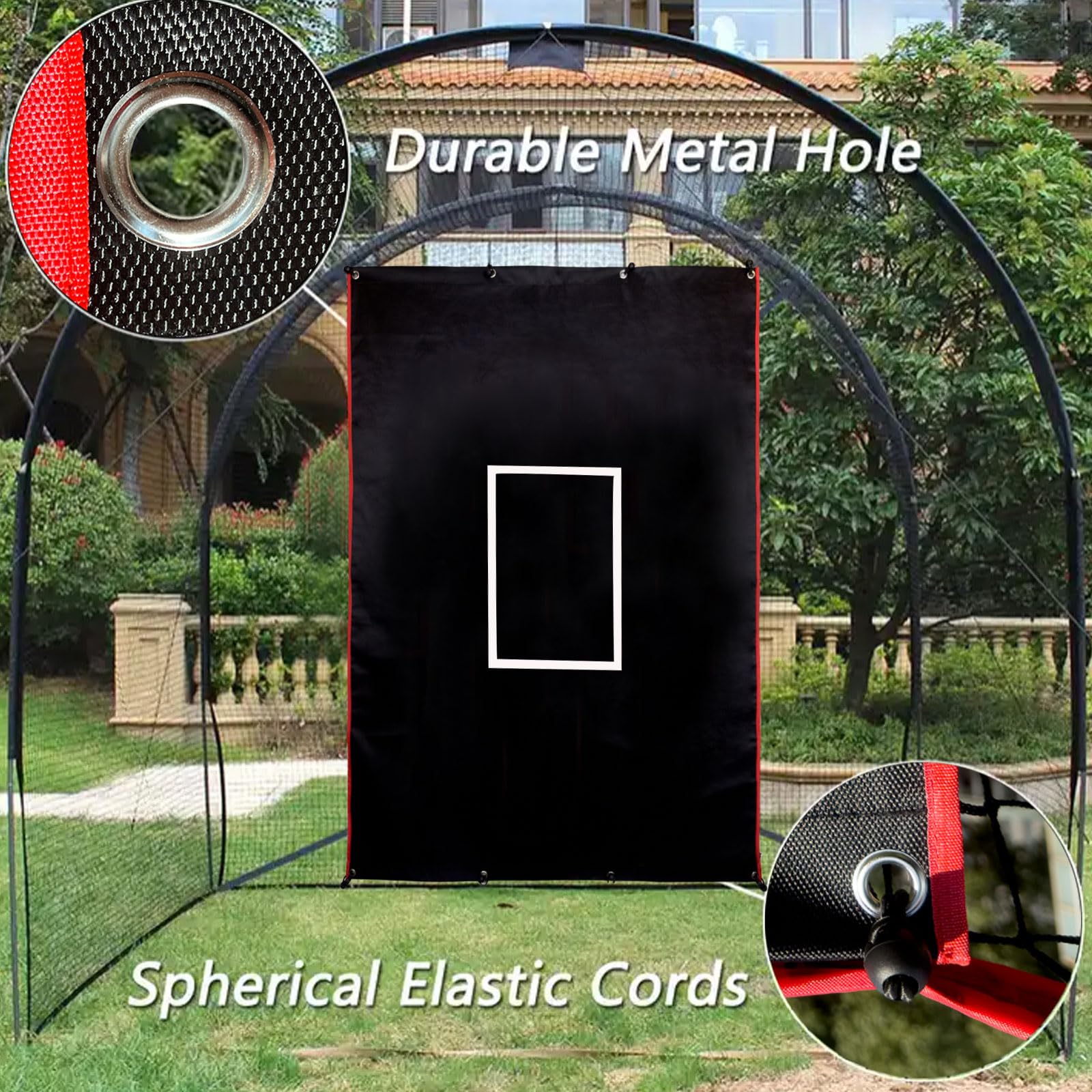 Durable Baseball Backstop with Strike Zone for Outdoor Pitching Practice