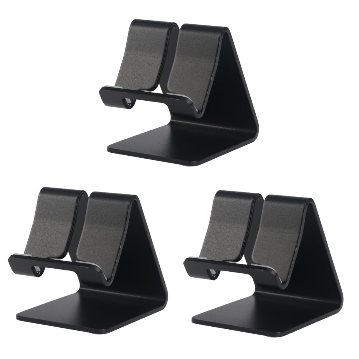 Housoutil 3-Pack Aluminum Phone Stand for Desk - Universal Tablet & Smartphone Holder with Non-Slip Pads - Perfect for Office, Home, and Travel Use