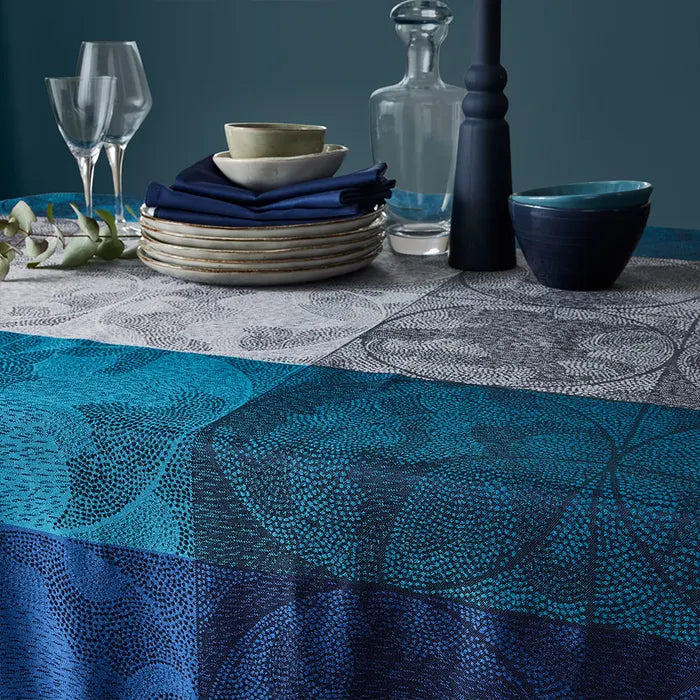 Garnier Thiebaut Mille Spheres Nocturne Tablecloth 61x102 Inches - Elegant Dining Table Cover for Formal Dinners & Holiday Decor