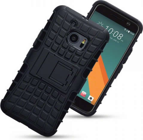 HTC 10 Rugged Shockproof Case - Heavy Duty Protective Cover for HTC 10 Smartphone - Black | Perfect for Outdoor, Sports & Extreme Activities