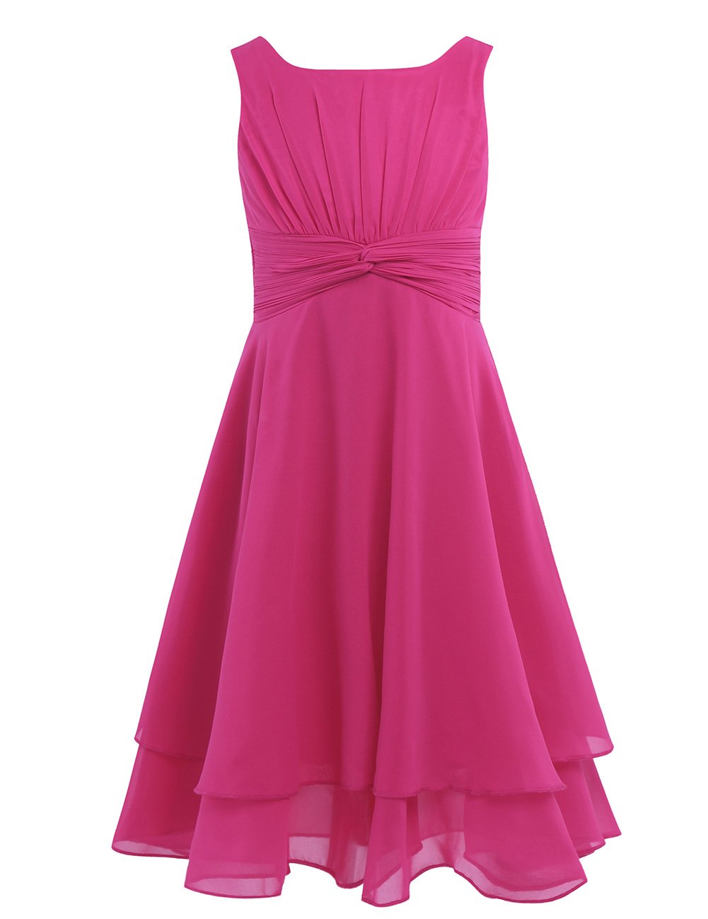 Girls Sleeveless Chiffon Flower Dress for Wedding & Party
