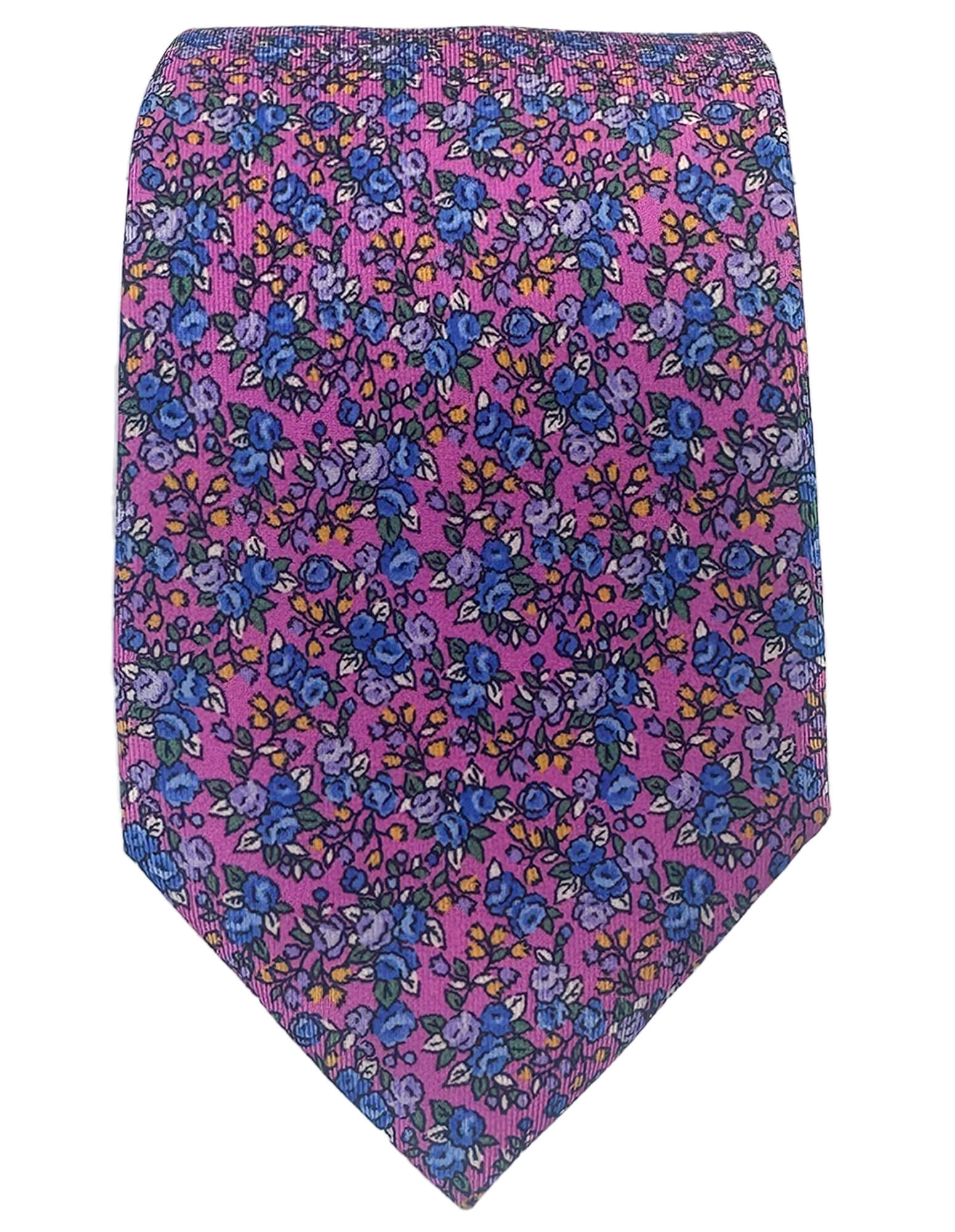 CANTINI Omero Floral Silk Tie for Men - Elegant Pink Floral Pattern Necktie for Weddings, Business & Formal Occasions