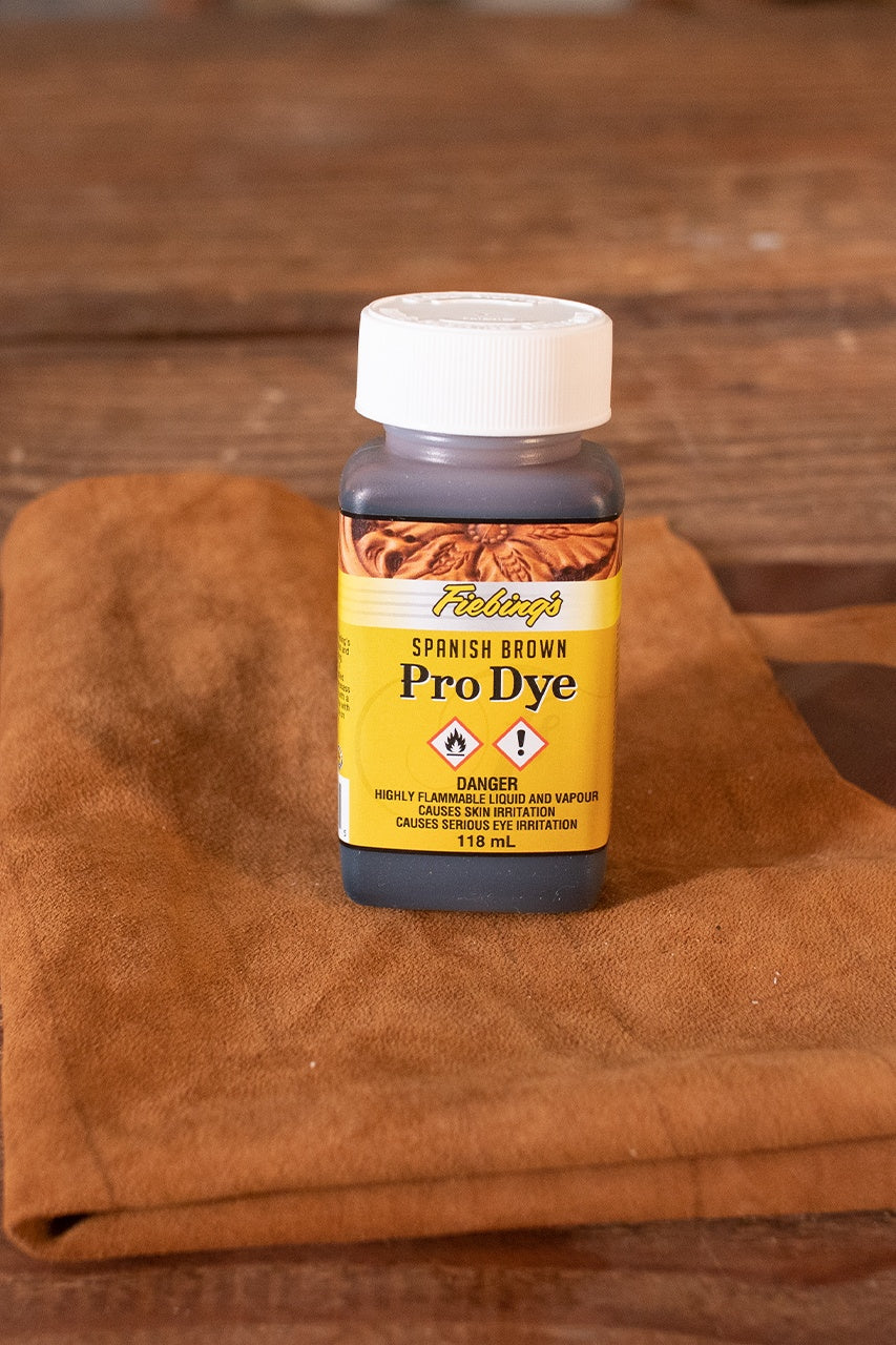Fiebing's Oil Dye - 4 oz Spanish Brown Leather Dye for Boots, Belts & Furniture - Professional Leather Coloring & Restoration Solution