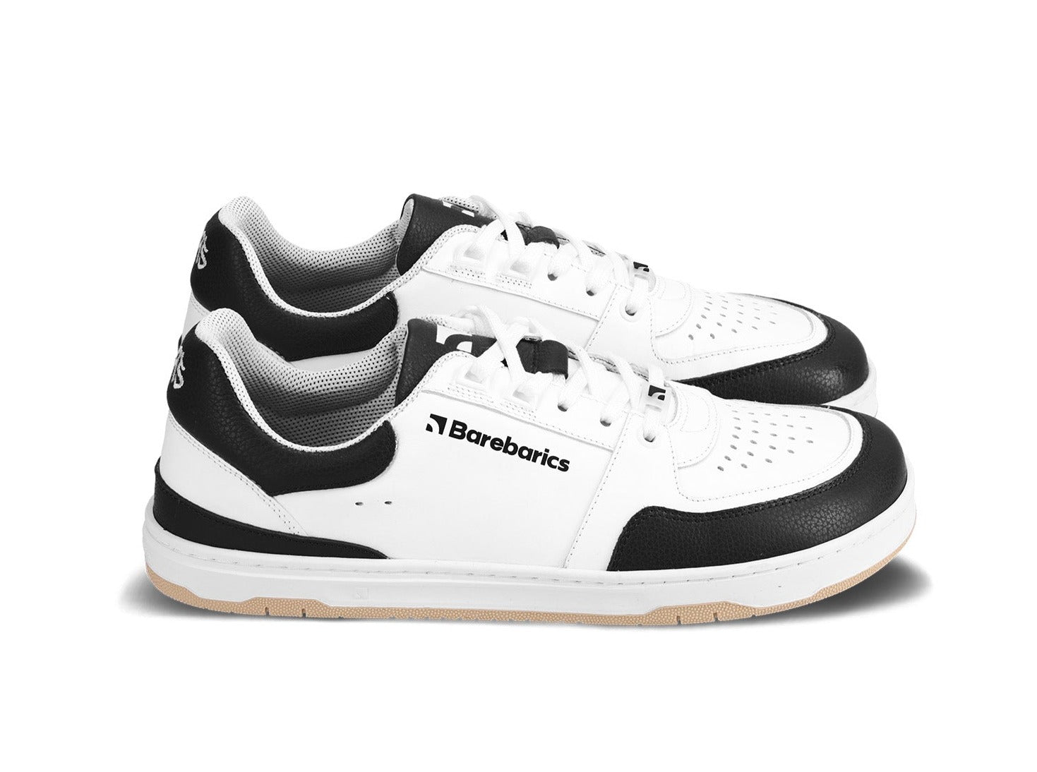 Barefoot Sneakers for Men & Women - Barebarics Wave White & Black Minimalist Shoes | Lightweight, Flexible & Comfortable for Running, Walking & Gym Workouts