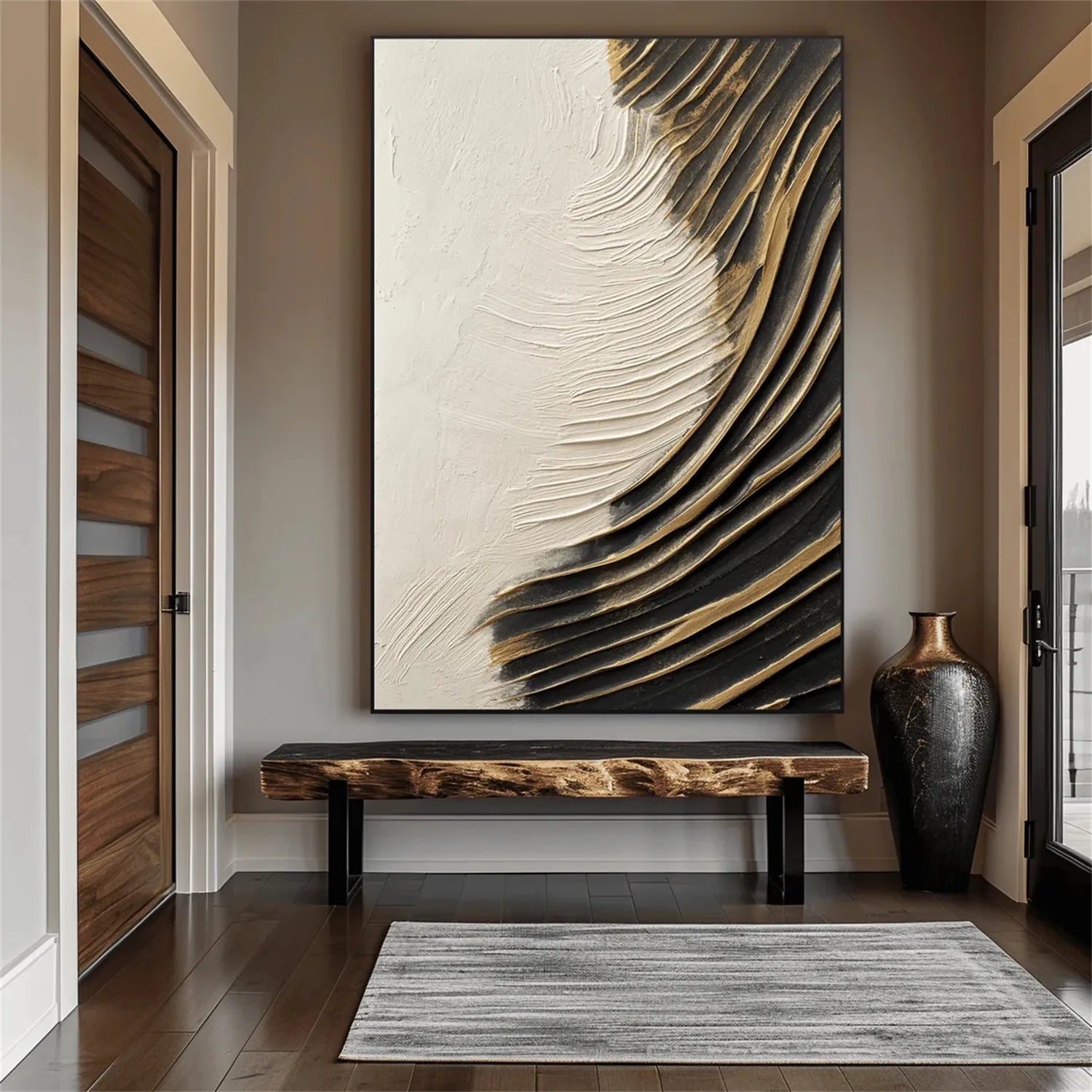 White Minimalist Textured Painting Canvas Wall Art - Modern Abstract Home Decor for Living Room, Bedroom & Office #MM298