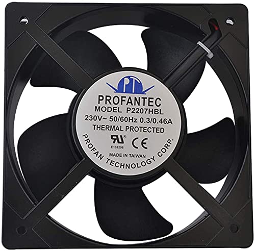 PROFANTEC P2207HBL 230V Axial Fan - AC 230V 0.3A 20572 for Electric Control Cabinet Cooling | Industrial Equipment Ventilation & Cooling Solution