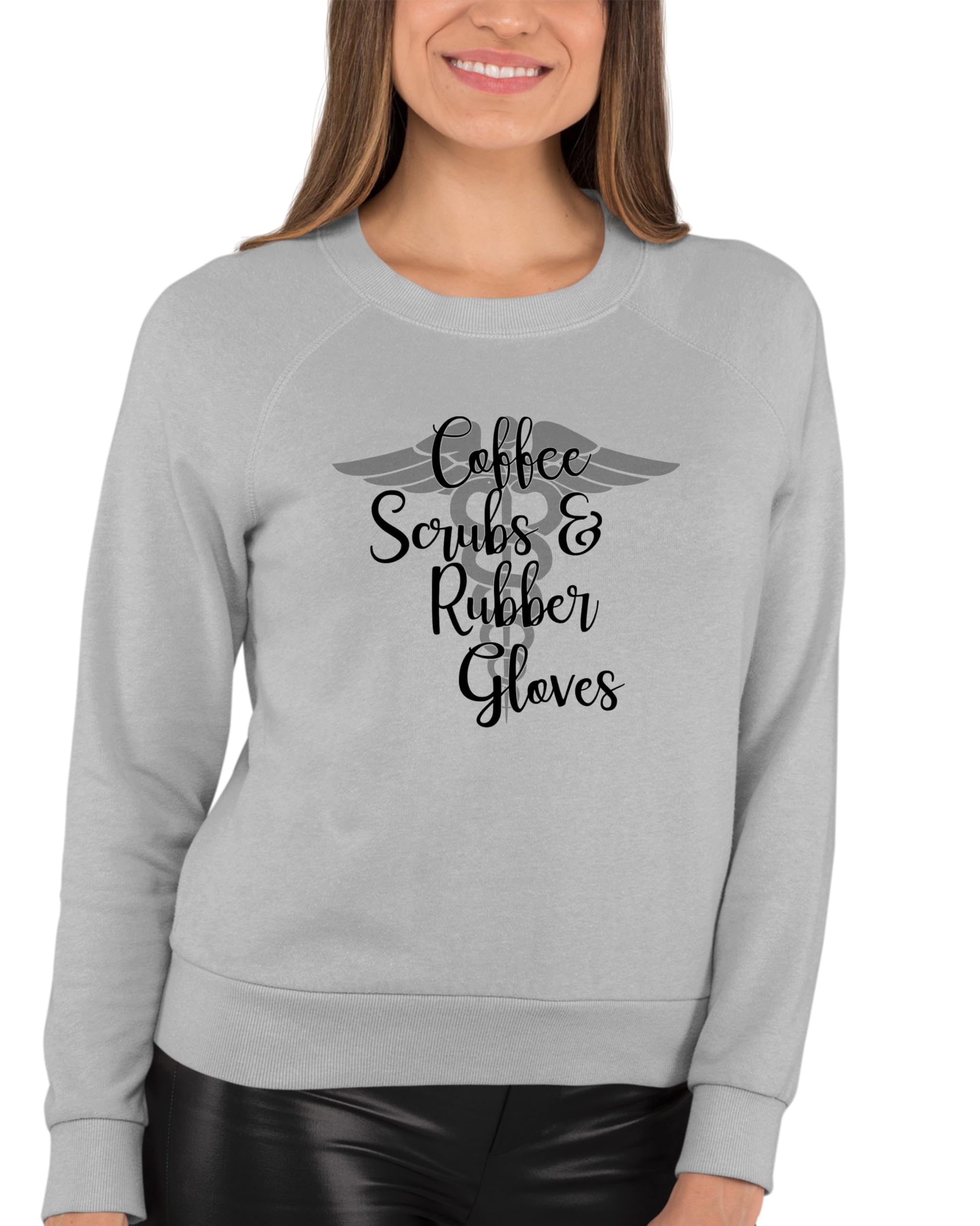 Premium Exfoliating Coffee Body Scrub for Adults - Moisturizing & Anti-Cellulite Treatment | Soft Rubber Cleaning Gloves for Nurses & Medical Professionals | Comfortable Unisex Crewneck Sweatshirt - Perfect for Spa Days, Medical Shifts & Relaxing at Home