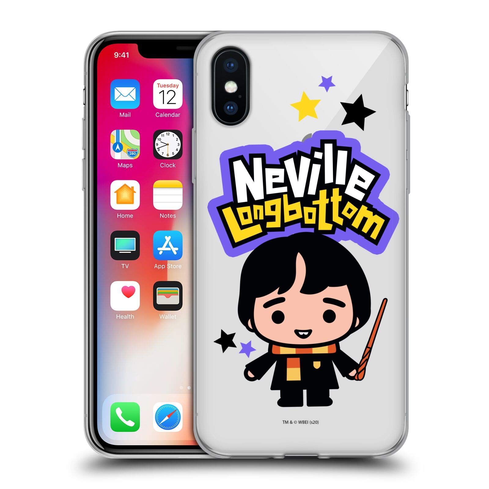 Harry Potter Neville Longbottom Deathly Hallows iPhone X/Xs Soft Gel Case - Officially Licensed by Head Case Designs - Perfect for Fans, School, and Everyday Use