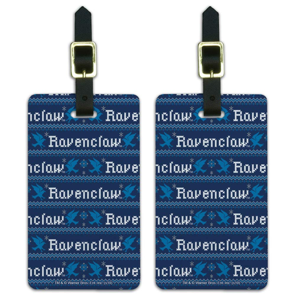 Harry Potter Ravenclaw House Sweater & Luggage ID Tags Set of 2 - Official Hogwarts Merchandise for Fans, Travel & Cosplay Accessories