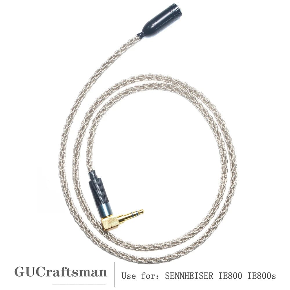 Premium GUCraftsman 6N Silver 8 Core HIFI Audio Cable - 2.5mm/4.4mm Balanced Headphone Cable for Sennheiser IE800/IE800s - High-End Upgrade for Audiophiles & Music Lovers - Perfect for Studio Monitoring, Gaming & Portable Hi-Fi Systems