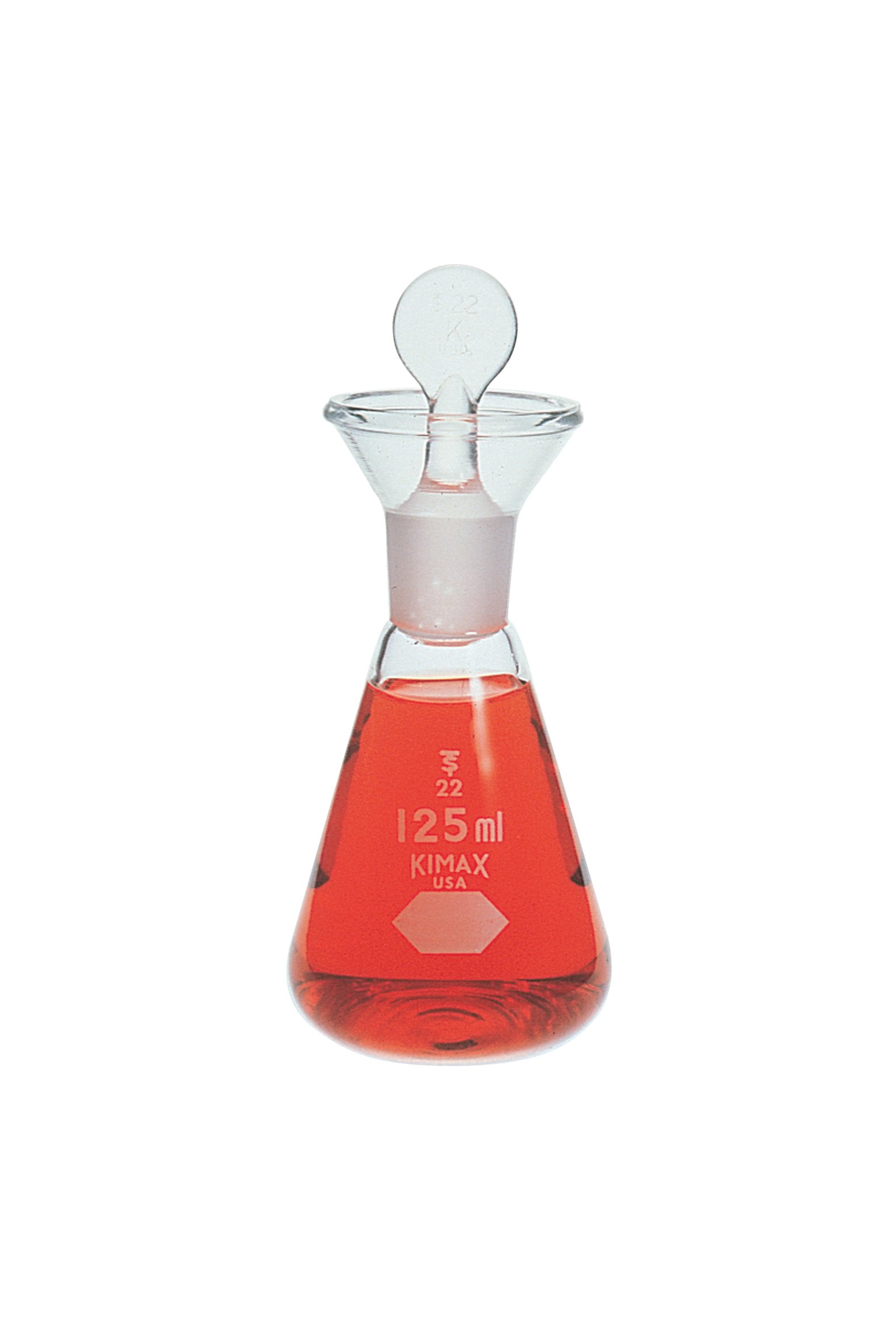 Pyrex Borosilicate Glass Iodine Determination Flasks 125ml with Standard Taper Stopper - Case of 12 | Lab-Grade Chemical Resistant Glassware for Chemistry Experiments & Scientific Research
