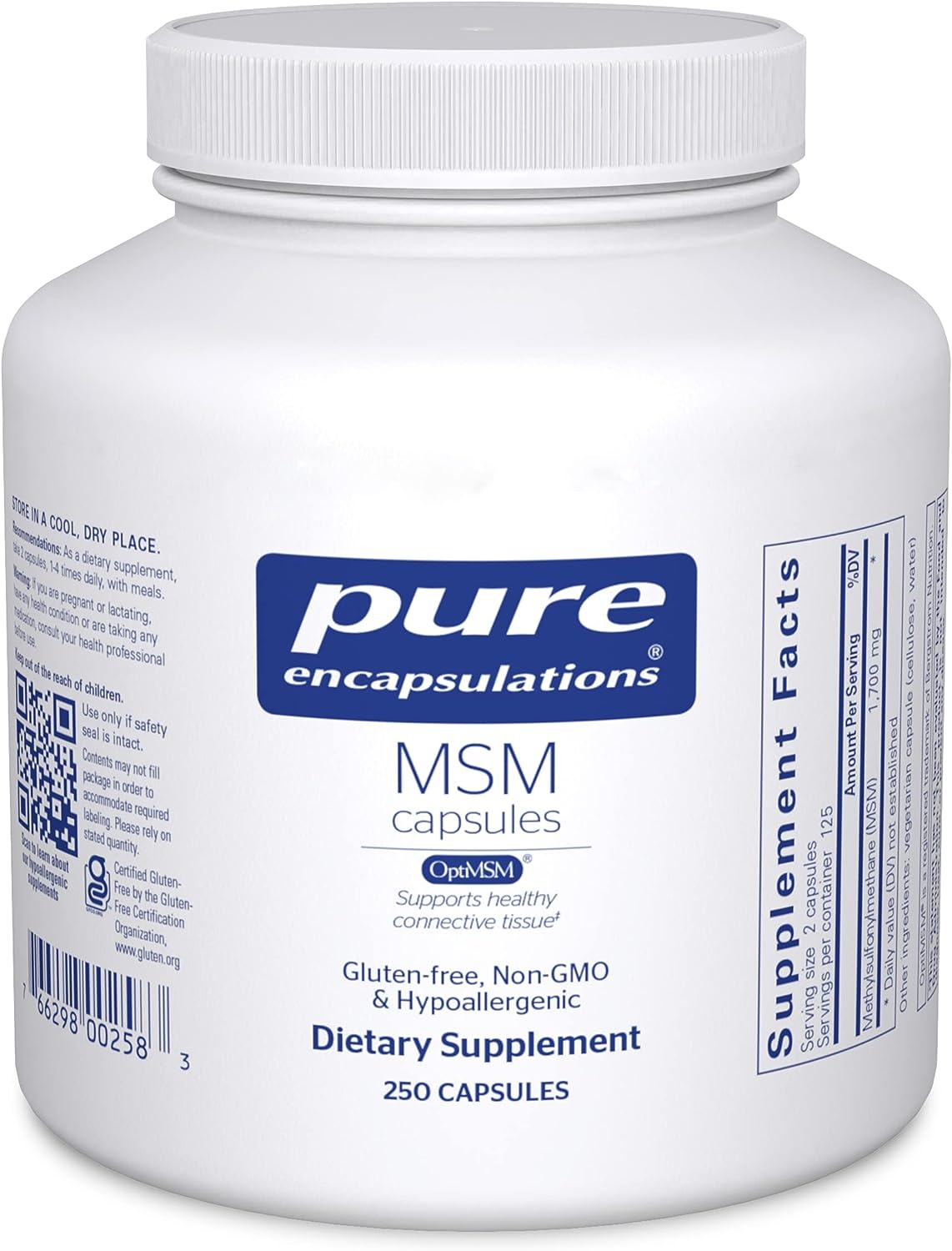 Pure Encapsulations MSM Capsules 1500mg - 120 Count | Joint Support & Muscle Recovery Supplement | for Athletes & Active Lifestyles