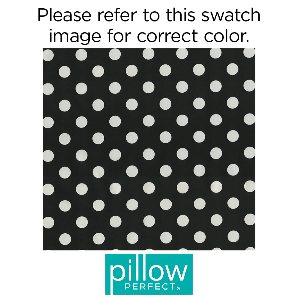 Polka Dot Black Round Corner Seat Cushions 18.5