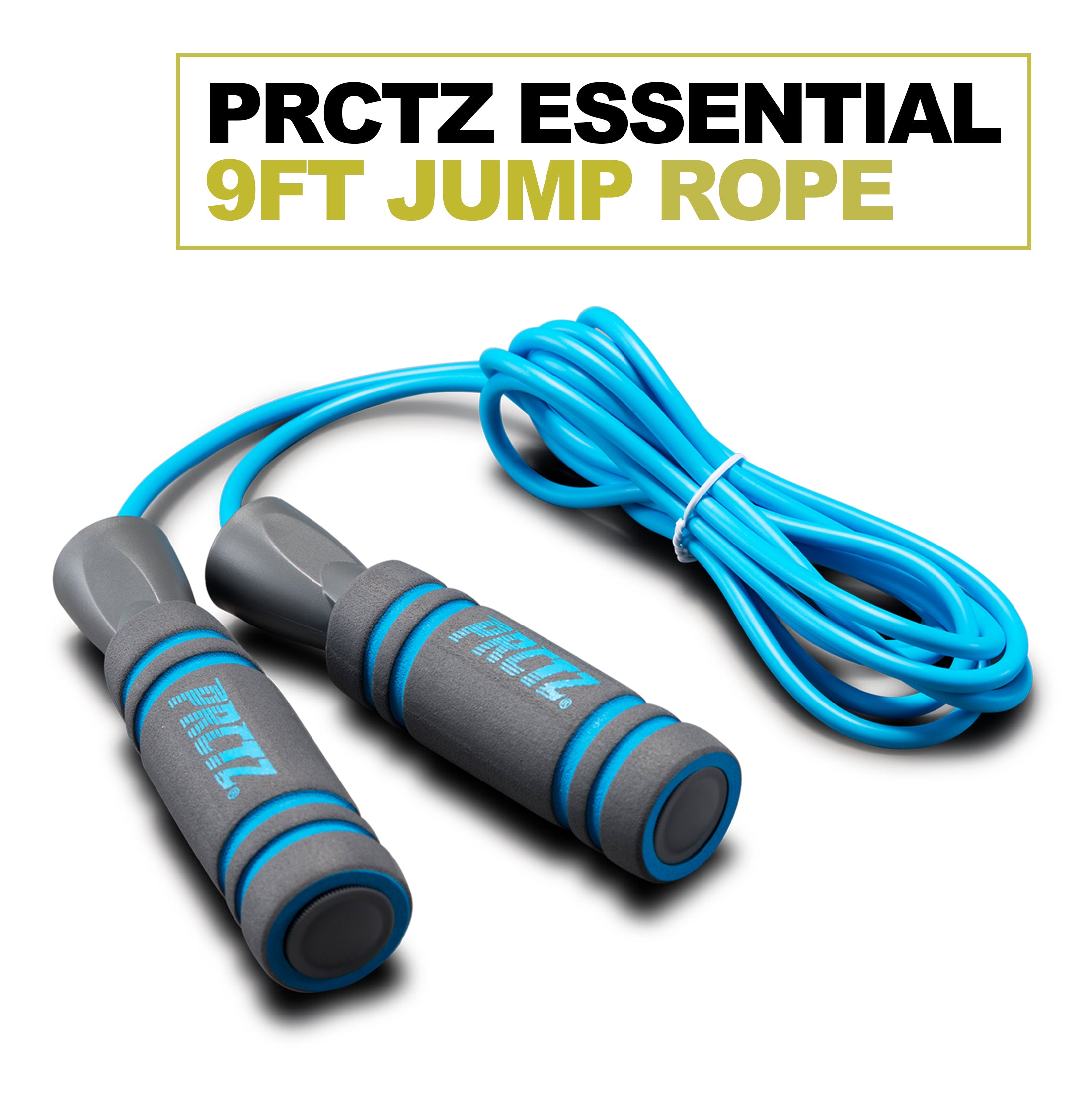 PRCTZ 9ft Adjustable PVC Jump Rope with Comfortable Foam Handles - Perfect for Home Workouts, Gym Training, and Fitness Enthusiasts