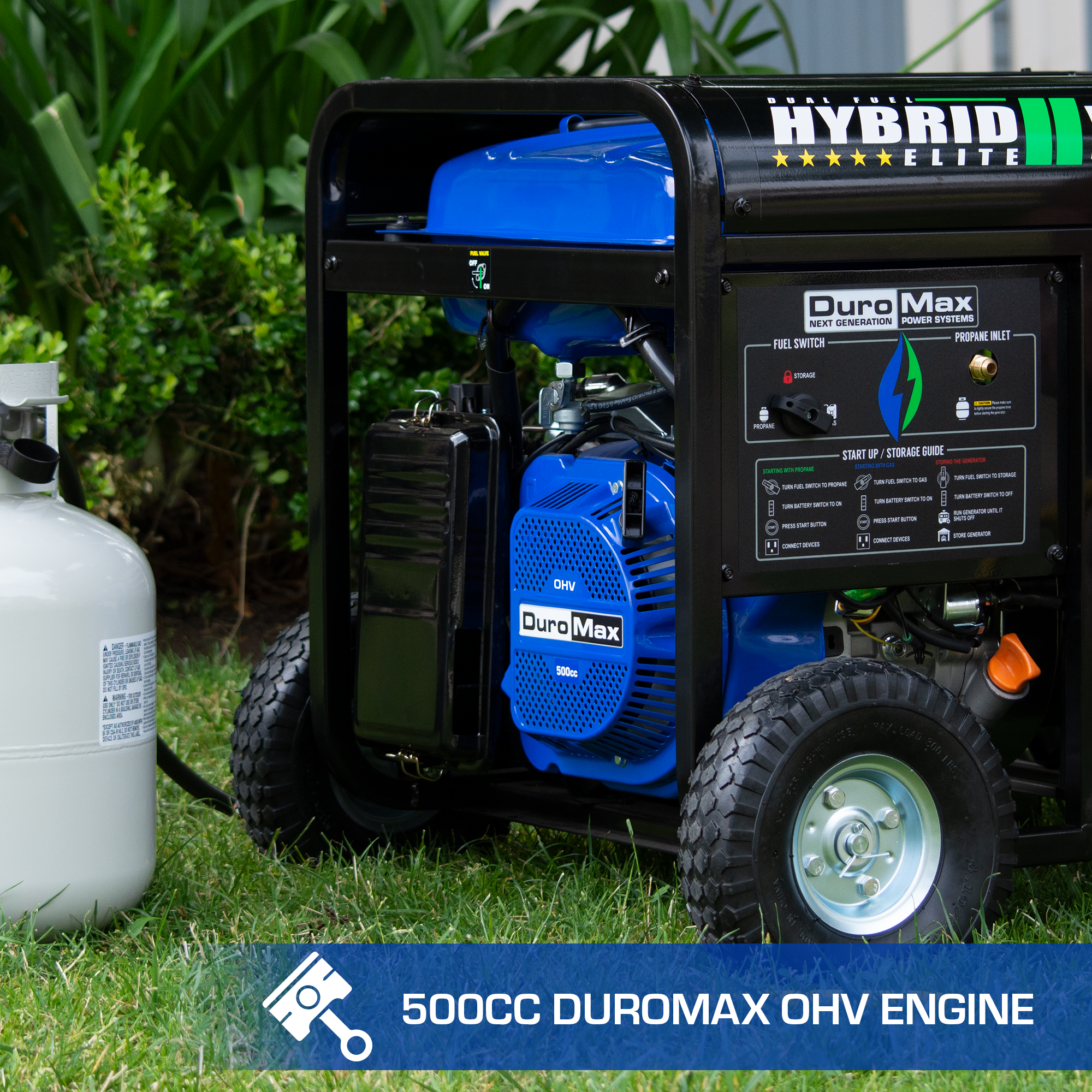 13,000W Dual Fuel Portable Generator - Gas & Propane Powered - Backup Power for Home, Camping & Outdoor Events