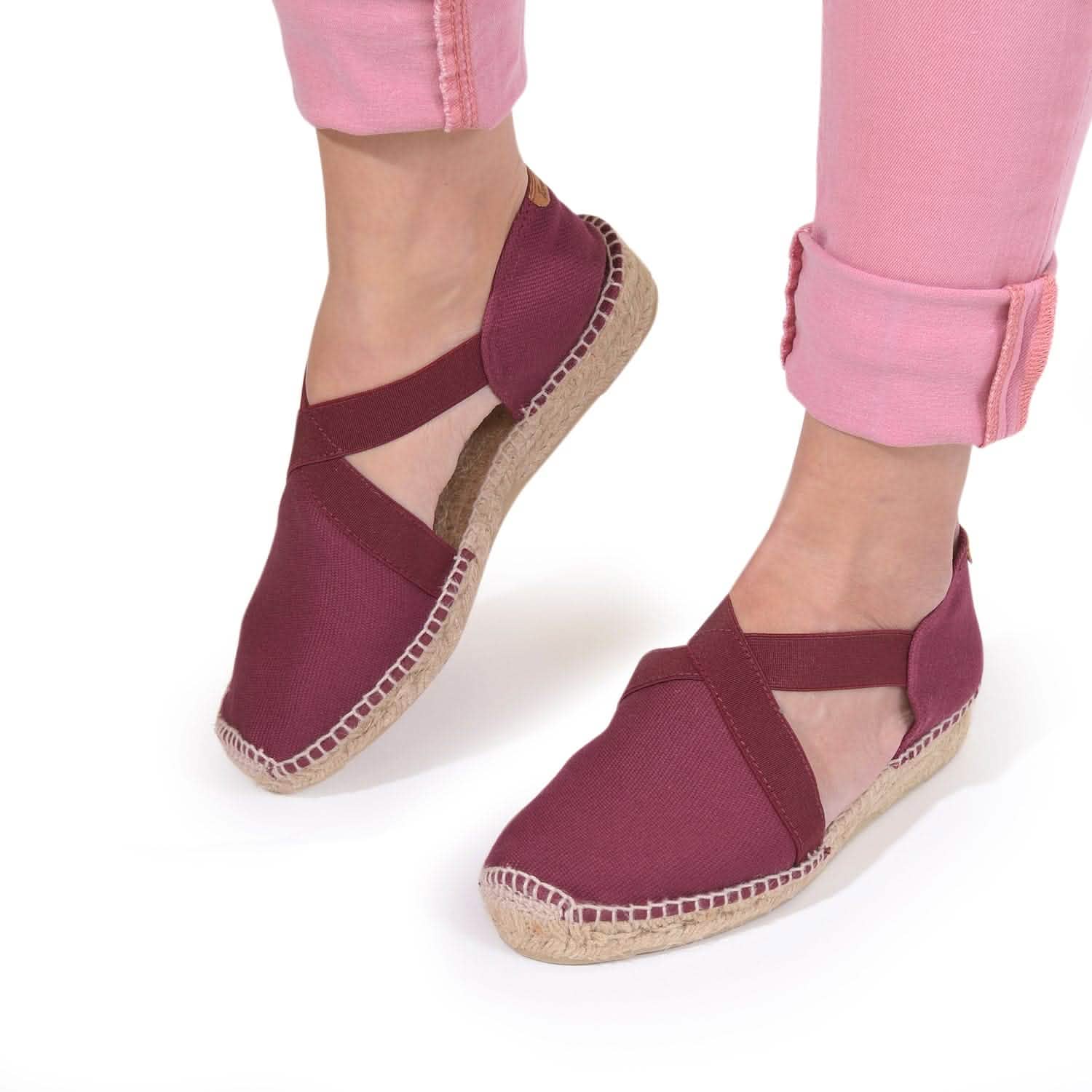 Women's Canvas Espadrille Shoes with Comfortable Jute Sole & Elastic Design - Perfect for Summer, Beach, and Casual Outings