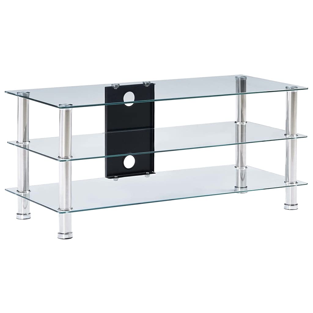 Modern TV Stand with Tempered Glass - 35.4