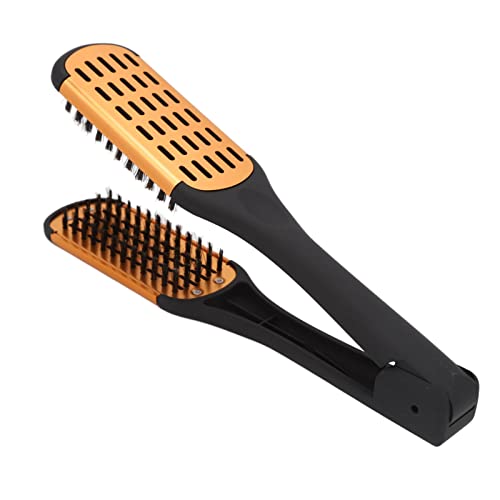 Clamp Hair Brush - Spring Elasticity Softness Beard Breathability Double Sided Flat Brush for Heat Resistant Hair Styling & Straightening | Perfect for Home Salon, Professional Styling & Travel Use