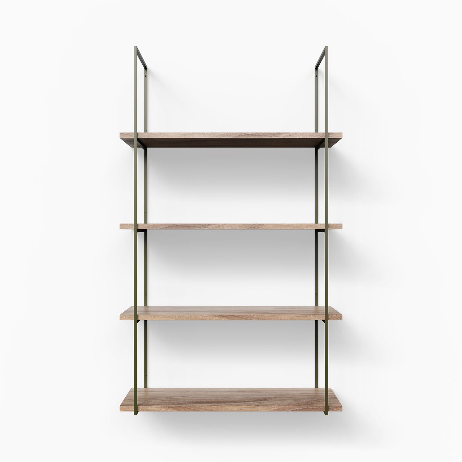 Lloyd Glazed White Oak 4 Tiered Shelf - Rustic Wooden Bookshelf for Living Room, Bedroom & Office Storage - Perfect for Displaying Books, Plants & Decor