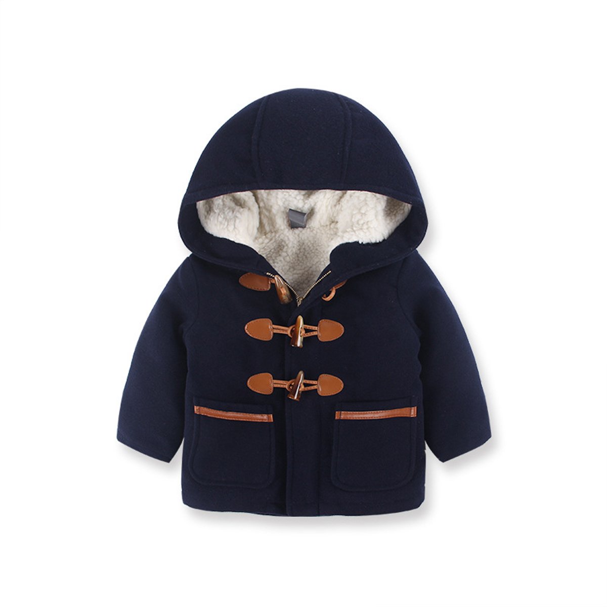 Kids' Hooded Duffle Toggle Coat for Boys & Girls | Warm Winter Jacket for School, Outdoor Play & Cold Weather