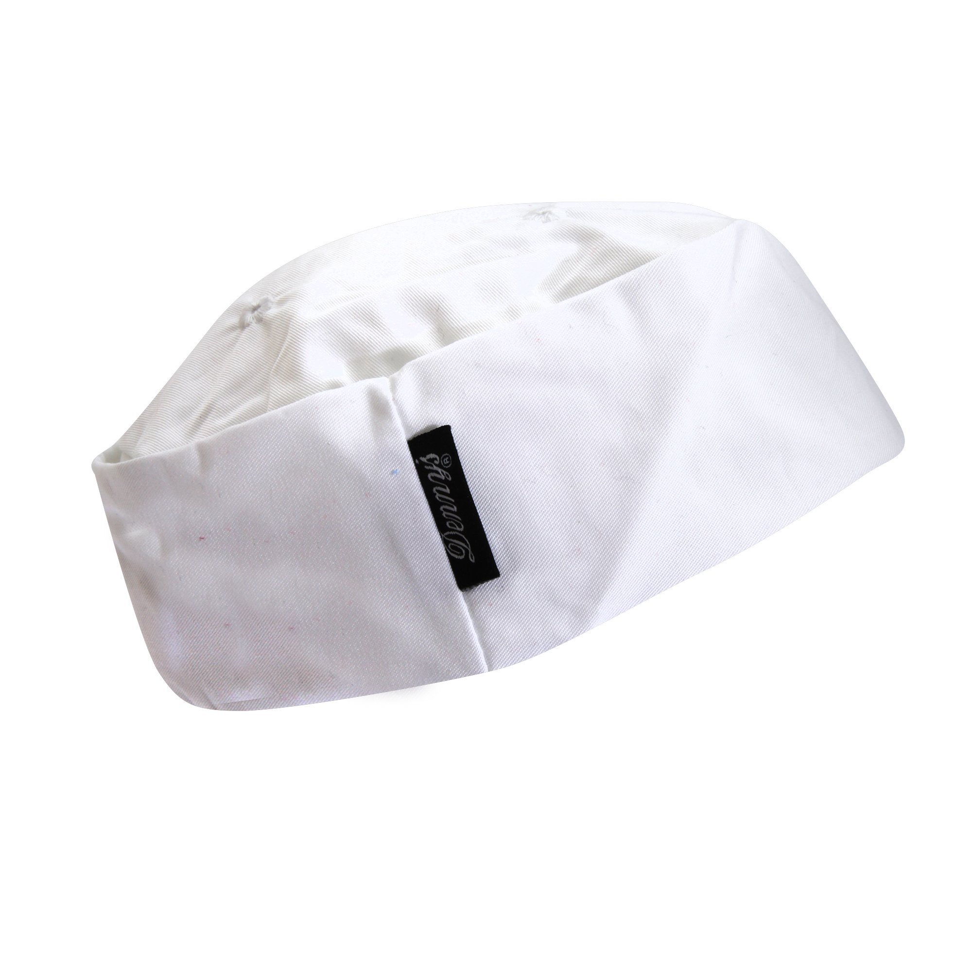 Denny's Women's White Skull Cap - Professional Chef Hat for Cooking, Baking & Kitchen Staff - Breathable Cotton Chefswear for Restaurants, Cafes & Culinary Schools
