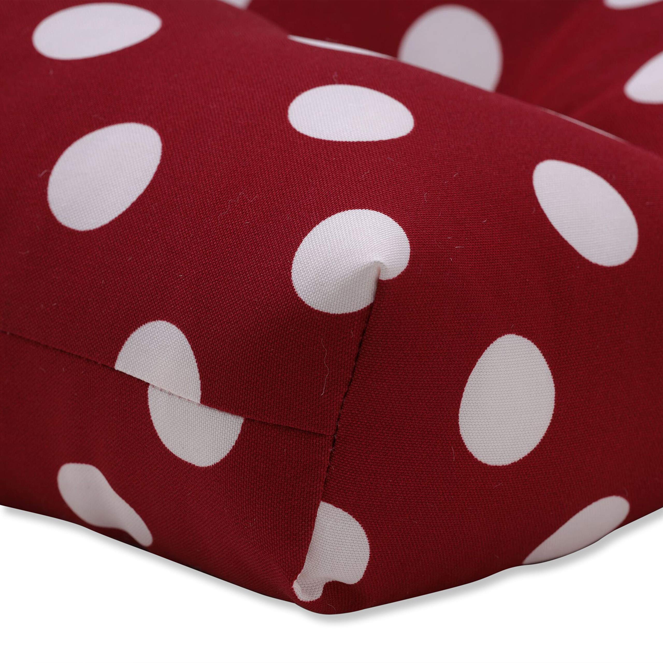 Pillow Perfect 653310 Outdoor/Indoor Polka Dot Tufted Bench & Swing Cushion - 44