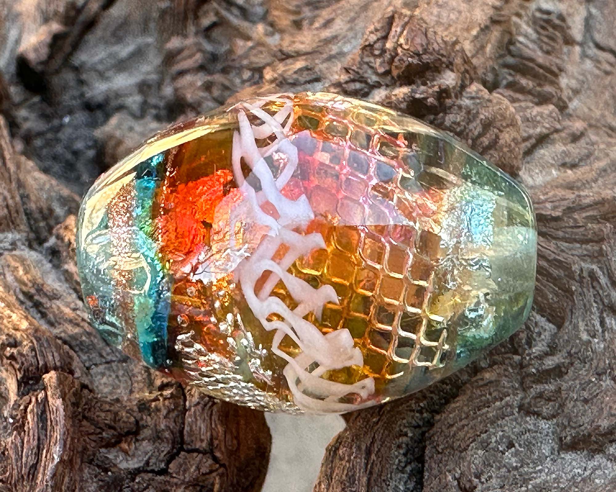 Handmade Sunset Treasure Lampwork Glass Focal Bead for Jewelry Making - Perfect for Necklaces, Bracelets & DIY Craft Projects