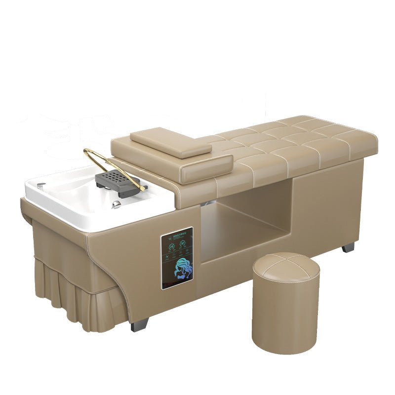 Premium Thai Shampoo Bed with Wood Frame & Steam Function - SalonLand Professional Hair Washing Station with Water Pump for Spa & Salon Use