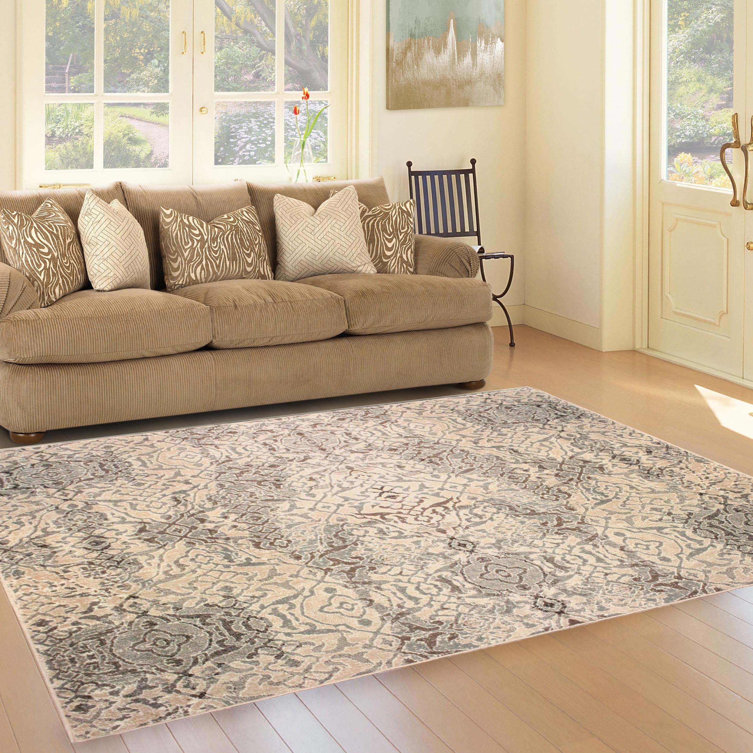 Premium Corbin Damask Traditional Indoor Area Rug - Soft & Durable Non-Slip Living Room Carpet for Home Decor | Perfect for Bedroom, Dining Room & Office