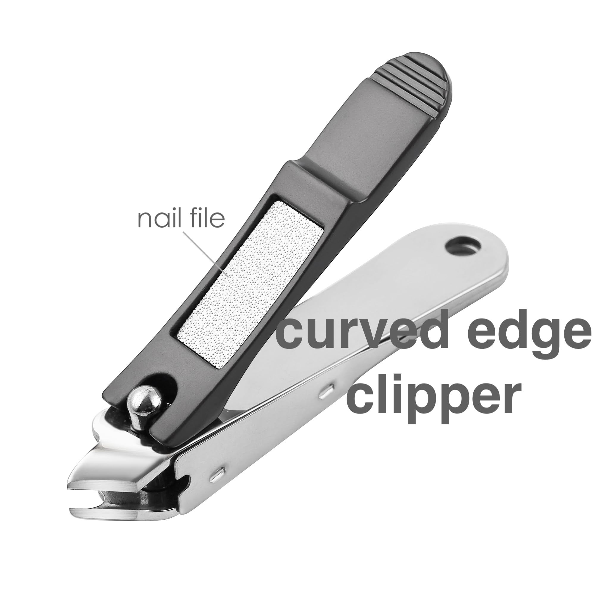 Premium Stainless Steel Nail Clippers Set - 3PCS Professional Fingernail & Toenail Cutters for Women & Men with Storage Case (Black) | Perfect for Home, Travel, and Salon Use