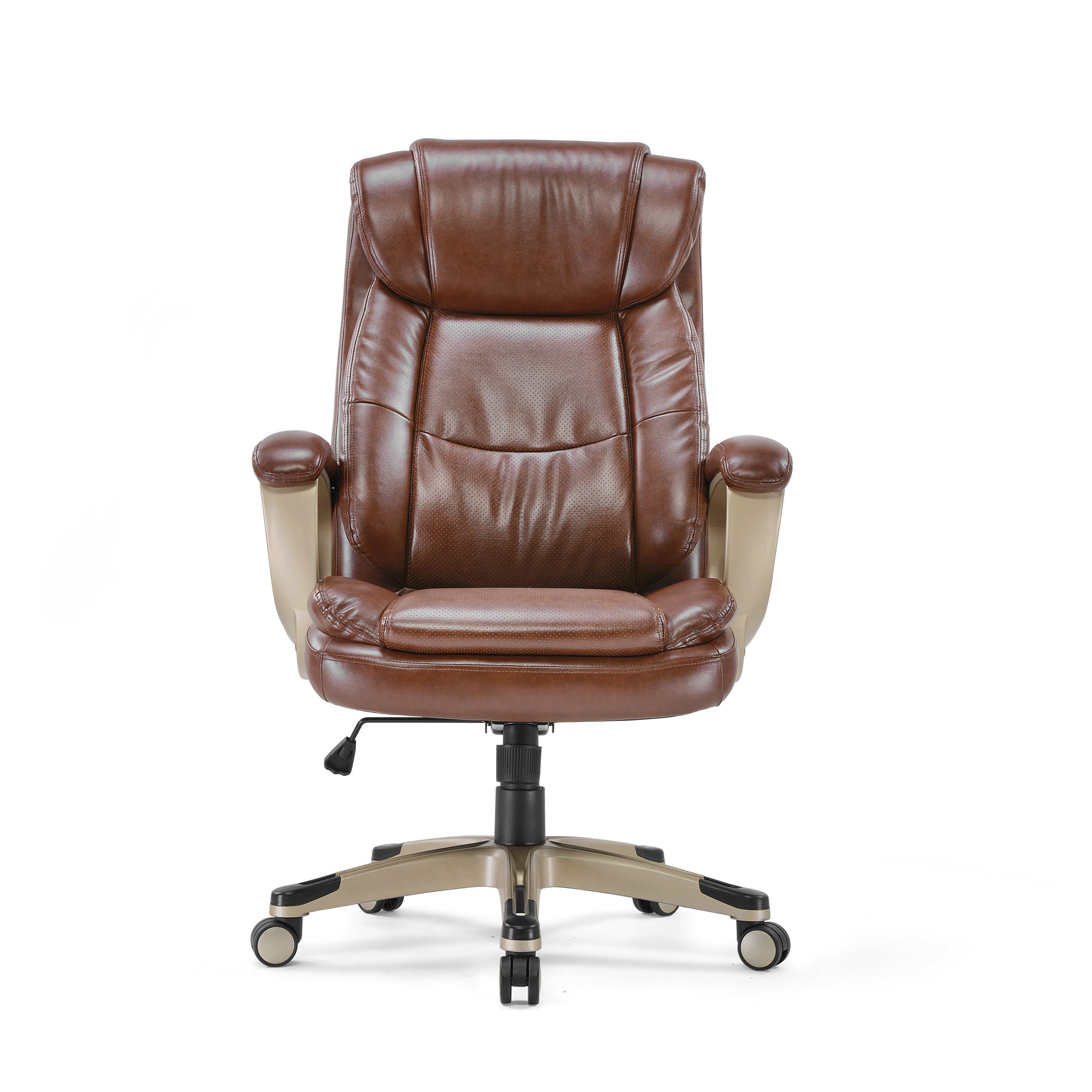 Premium PU Leather Executive Office Chair - Ergonomic High Back Desk Chair with Adjustable Height & Lumbar Support for Home & Office Workspaces