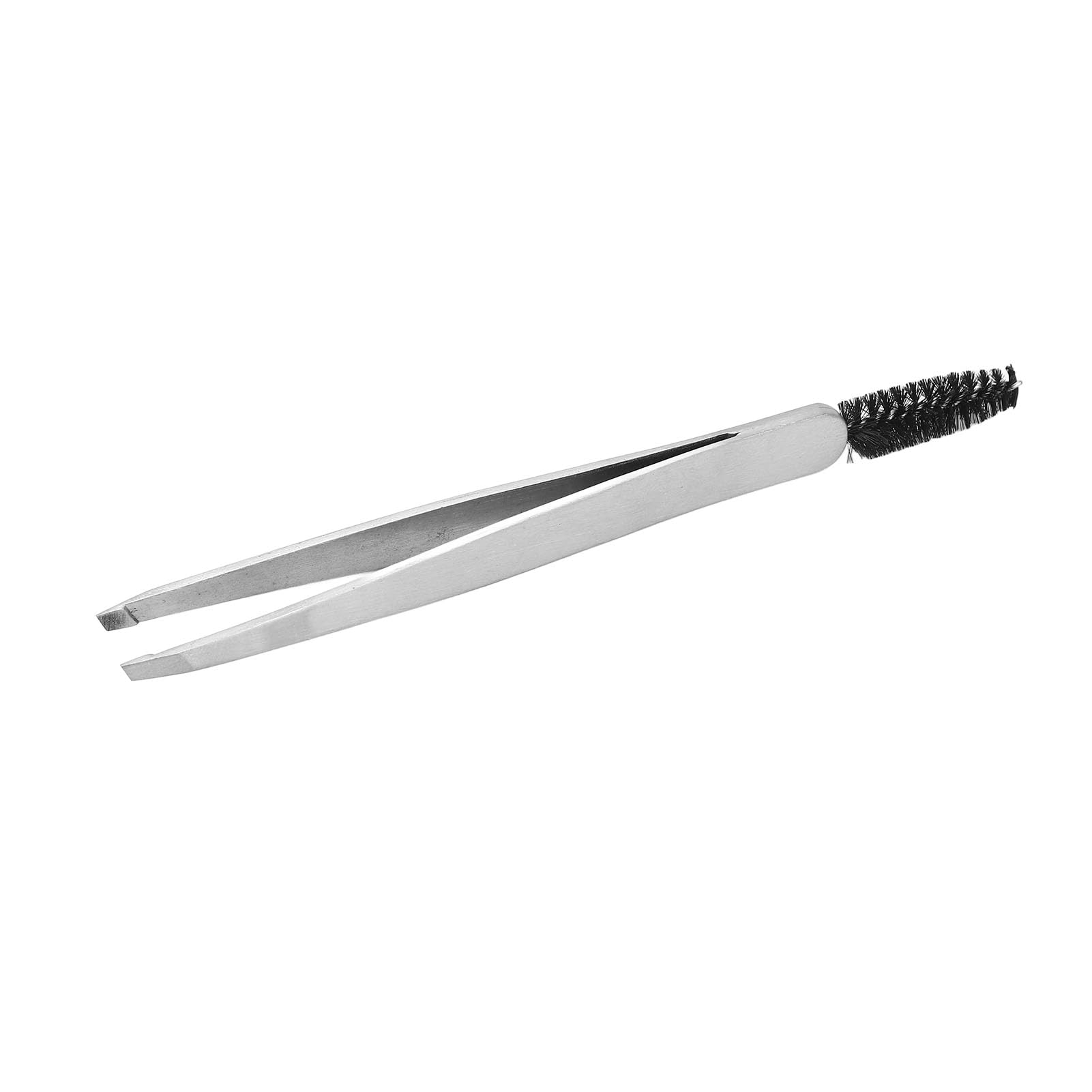 Precision Steel Eyebrow Tweezers - Ultra Thin Tip for Eyebrow Shaping, False Eyelash Application & Hair Removal - Perfect for Travel, Home & Professional Makeup Kits (Slanted & Pointed Design)