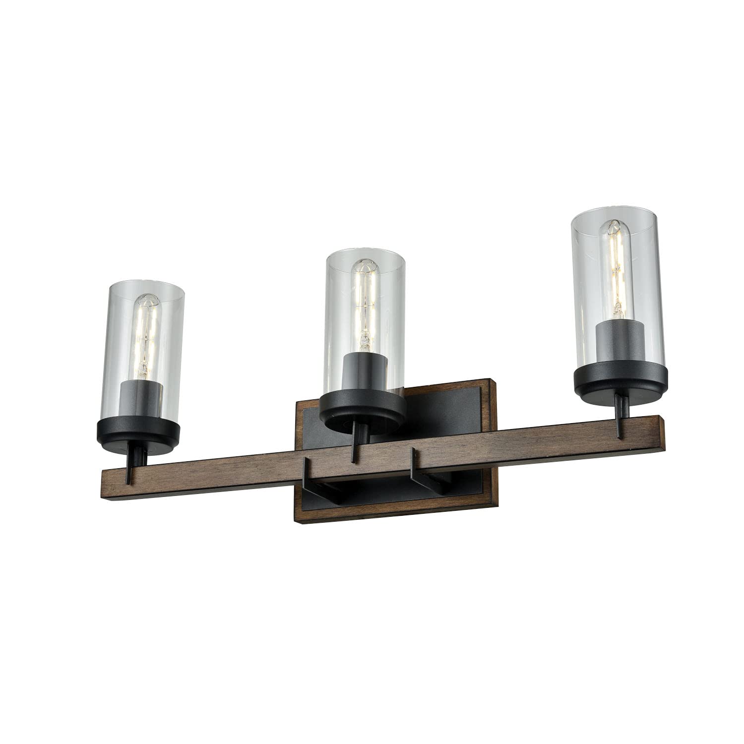DVI DVP38643GR IWCL Three Vanity Mirror with Okanagan Graphite Ironwood Frame on Metal Base - Perfect for Bathroom, Bedroom, and Dressing Room Makeup & Grooming